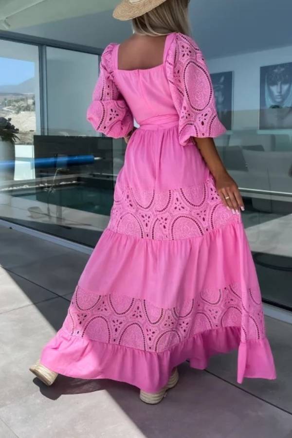Diana® | Loose, hollow long lace skirt