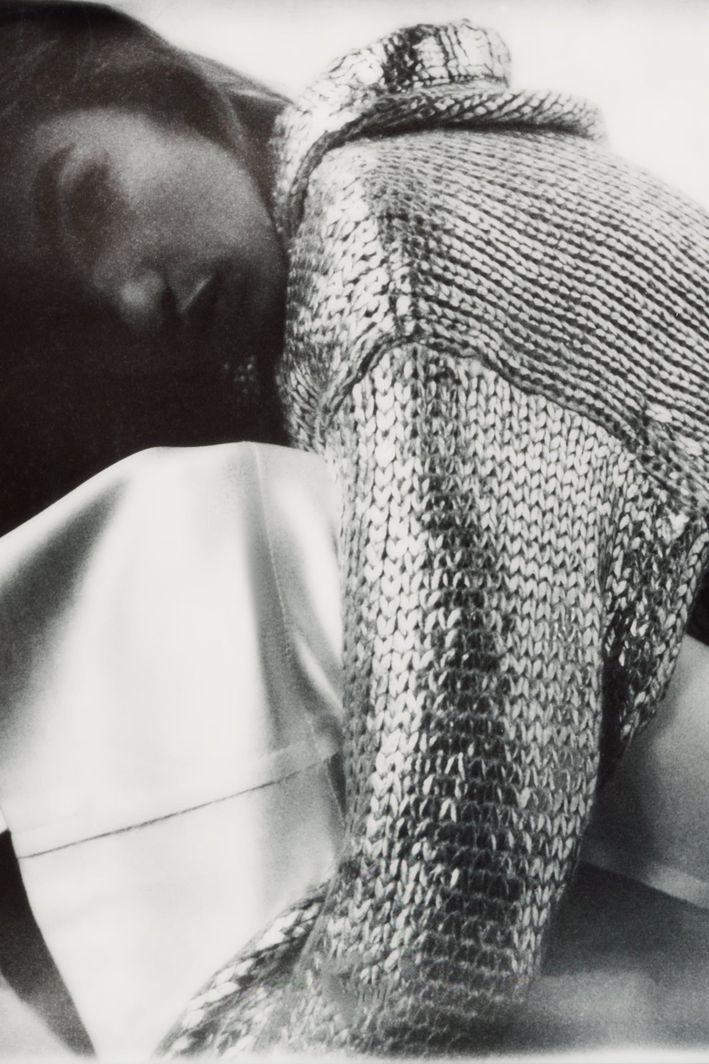 Chloe® | Silver knitted foil hoodie