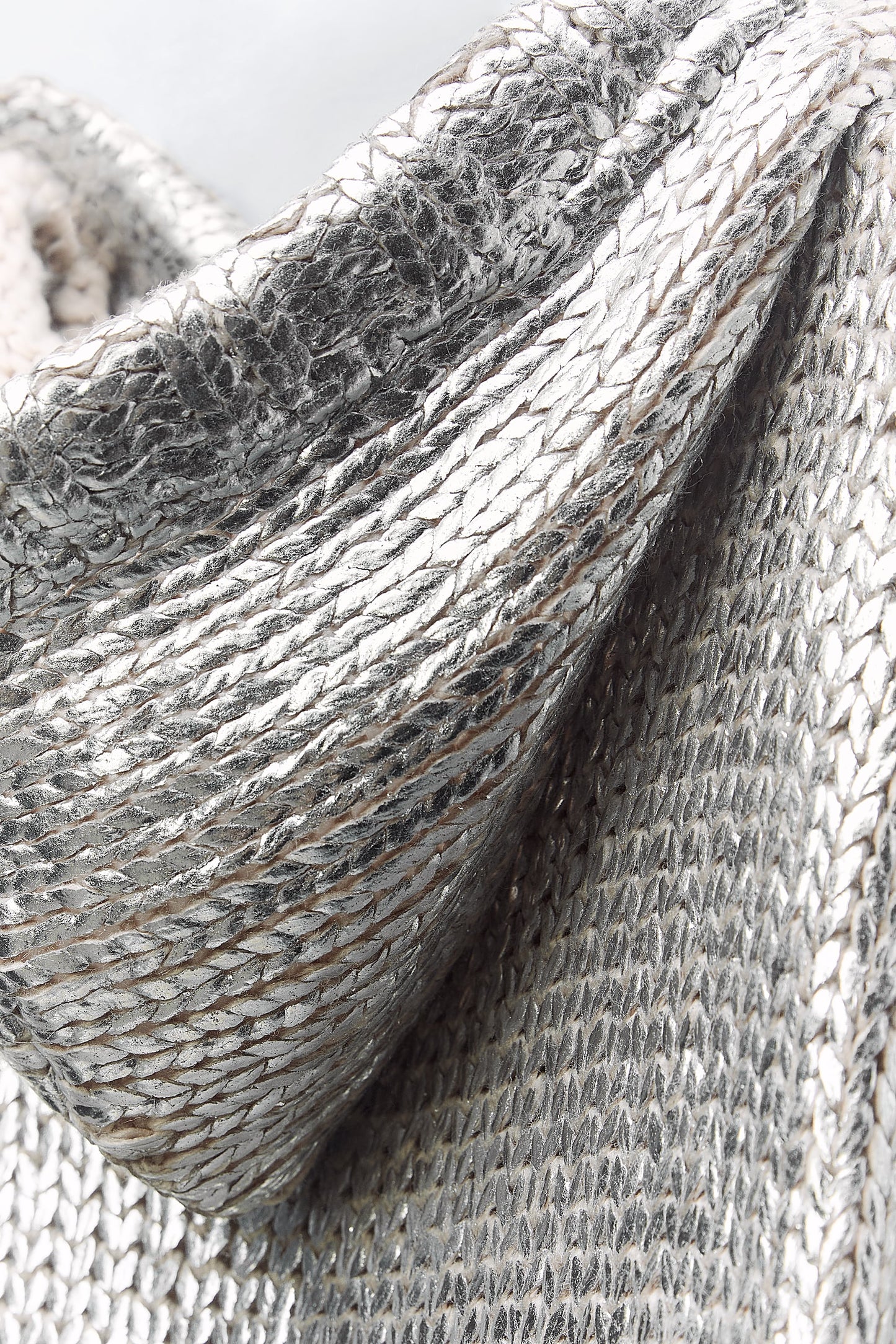 Chloe® | Silver knitted foil hoodie