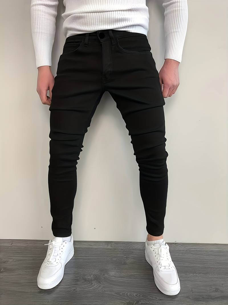 Men’s Slim Fit Jeans – Stretch Denim – Zip Fly – Tapered Casual Everyday Wear