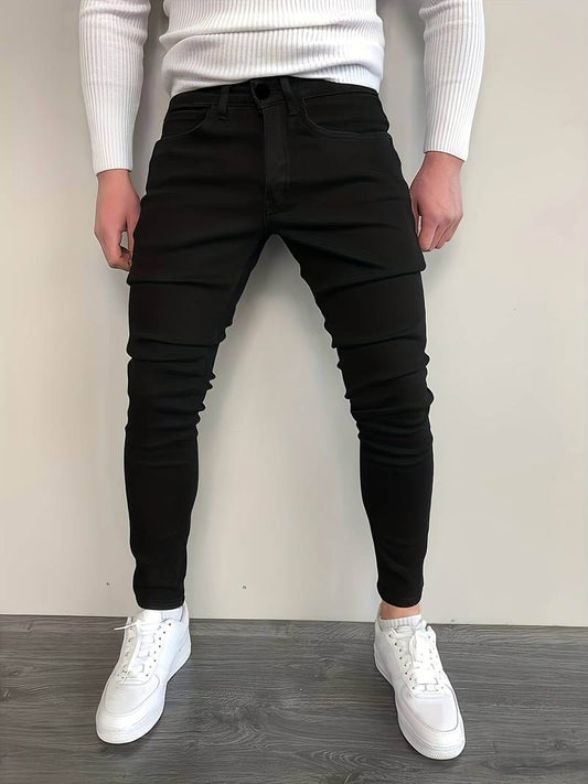Men’s Slim Fit Jeans – Stretch Denim – Zip Fly – Tapered Casual Everyday Wear