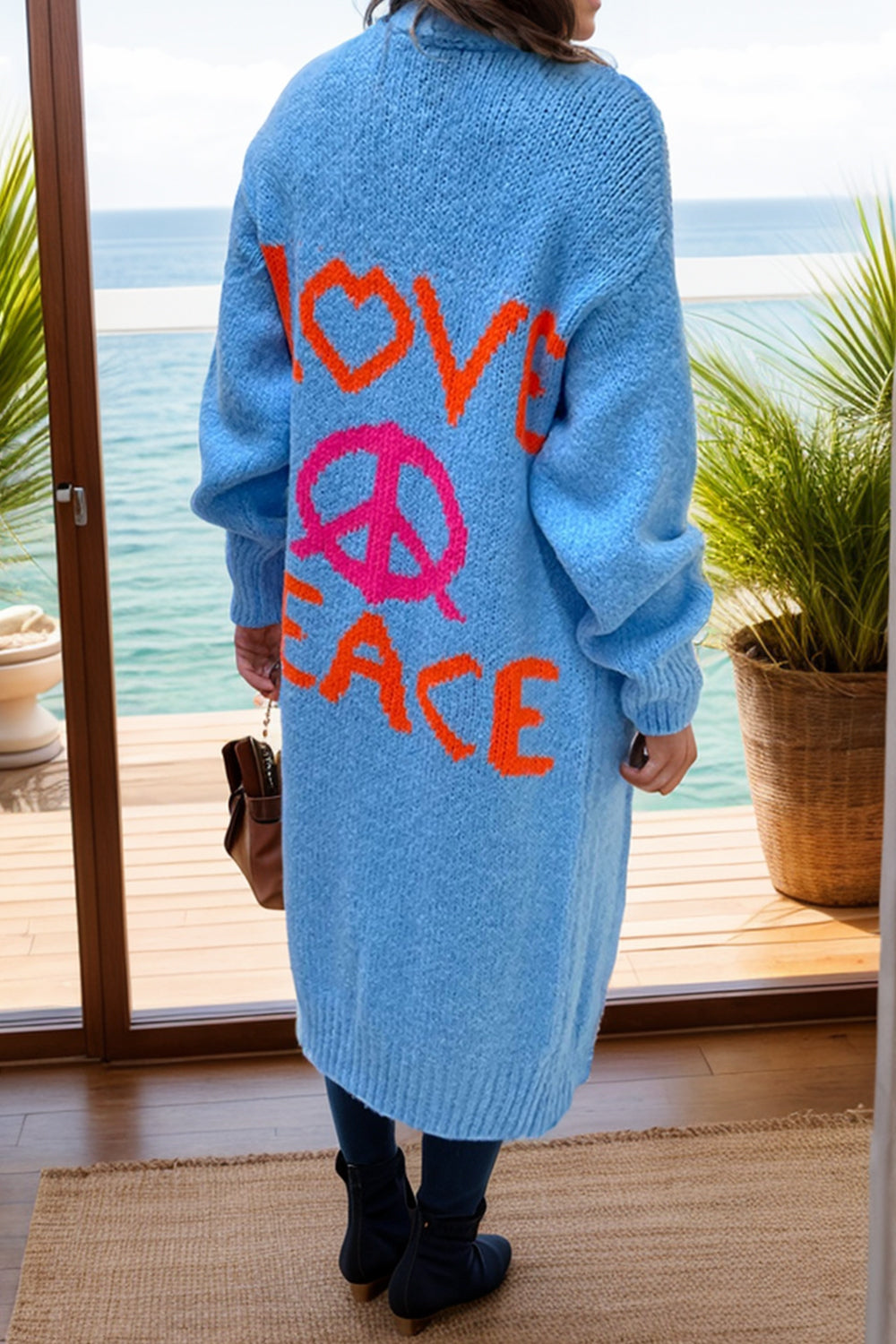 Clara® | Long-sleeved peace sign cardigan