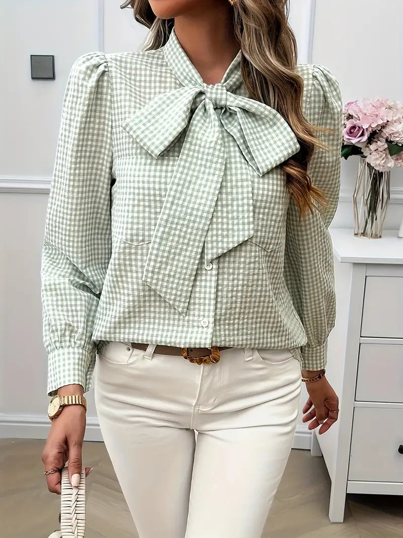Allegra® | Cotton Blouse With Bow Tie