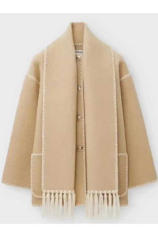 Bianca® | Scarf-Neckline Felt Woolen Coat