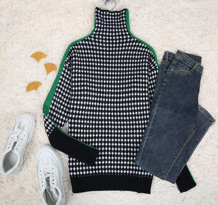 Bruk® | Elegant Blouse With Black And White Checked Pattern