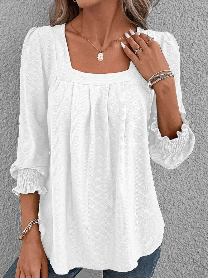 Buchert® | Cotton Blouse With A Square Neckline
