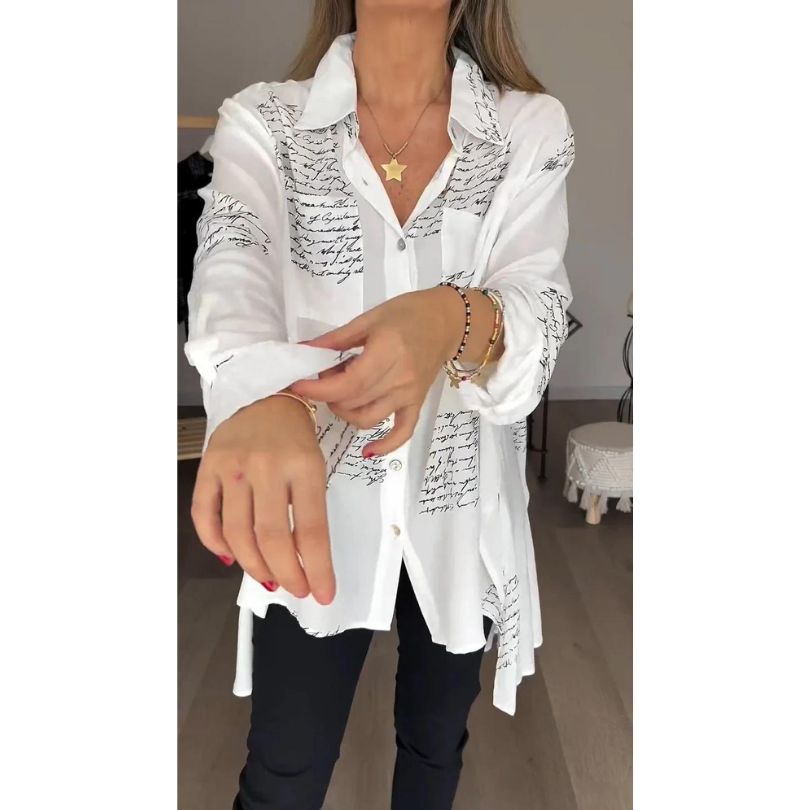 Broznan® | Stylish Blouse With Letter Print