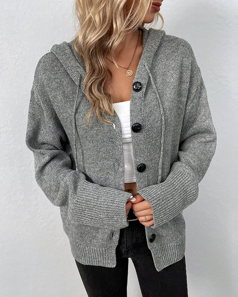 Corina | Birgit – Plain hooded cardigan