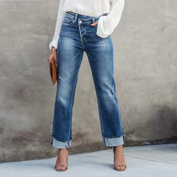 Joan | High-Waisted Cropped Jeans with Wide Legs
