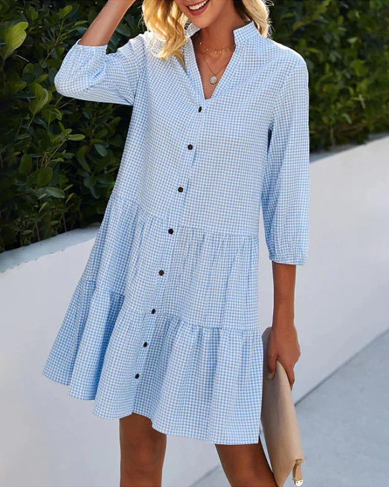 Catalina® | Checked shirt dress with ruffles