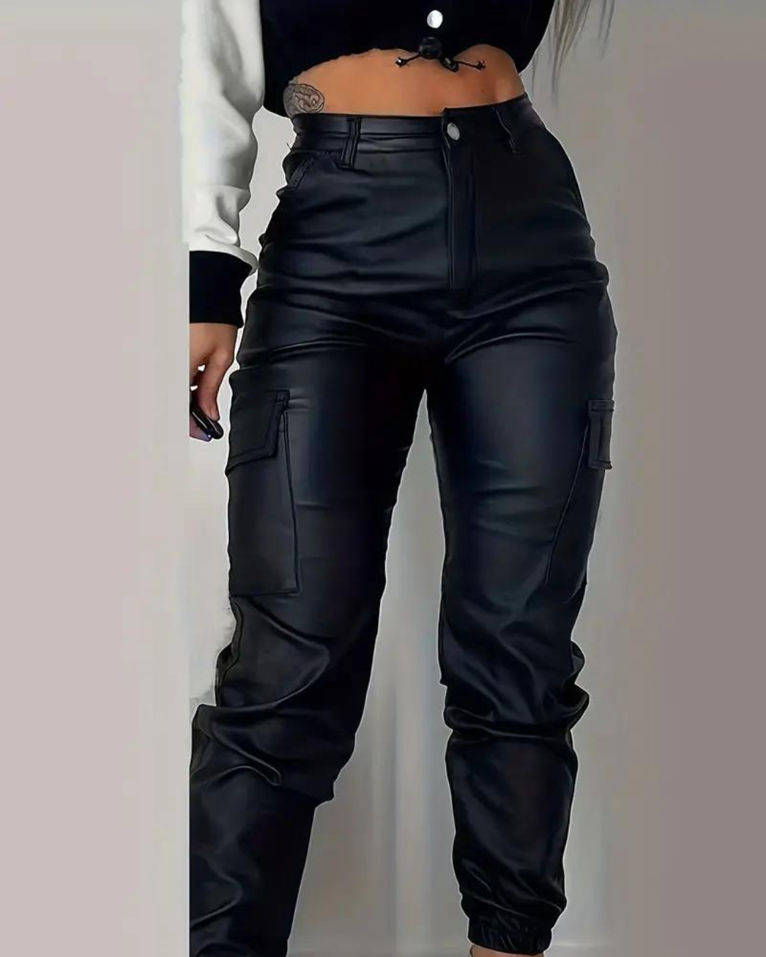 Bessie® | Slim Cargo Leather Pants For Women