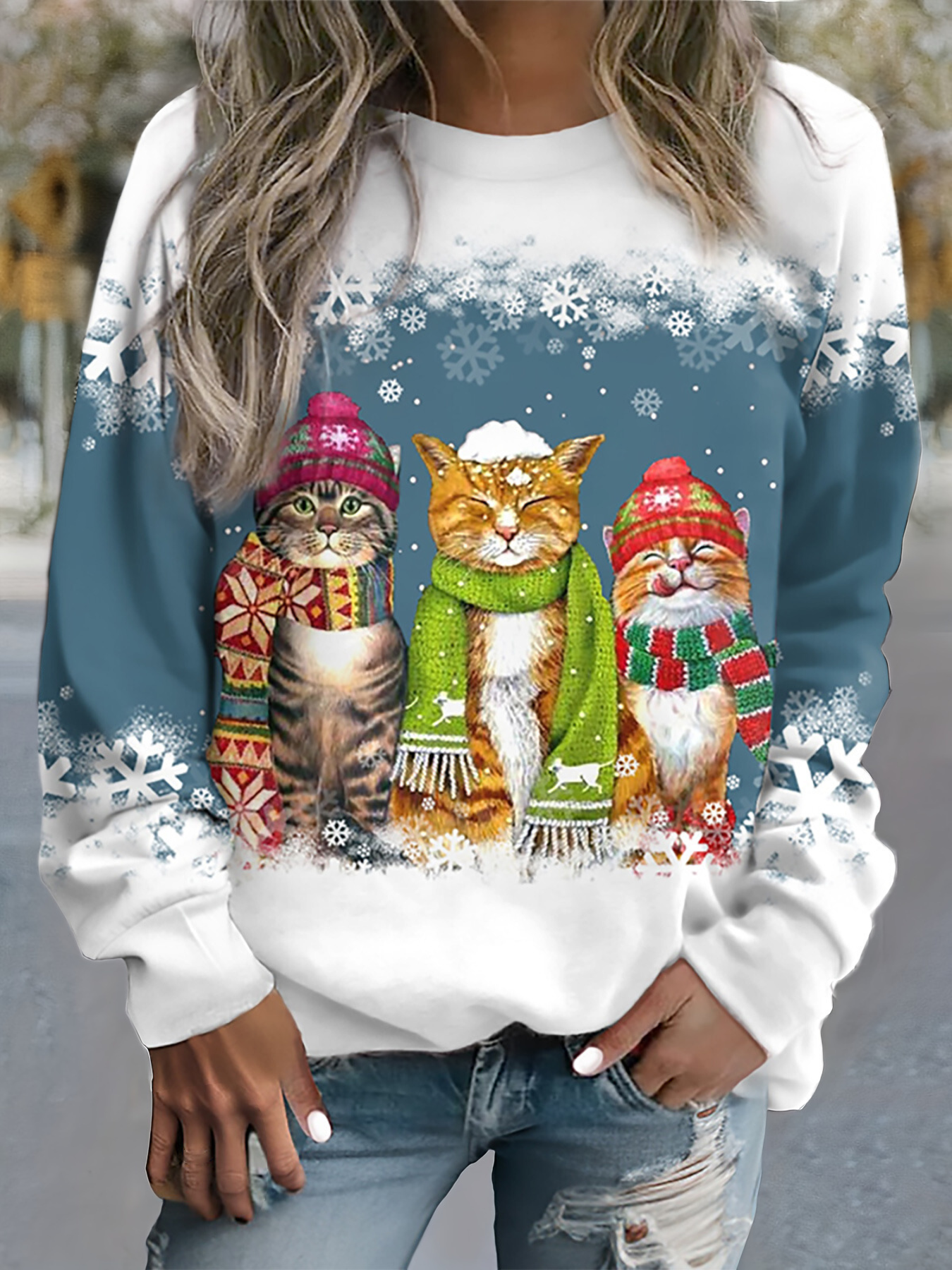 Aurora® | Comfortable winter sweatshirt with cat motifs