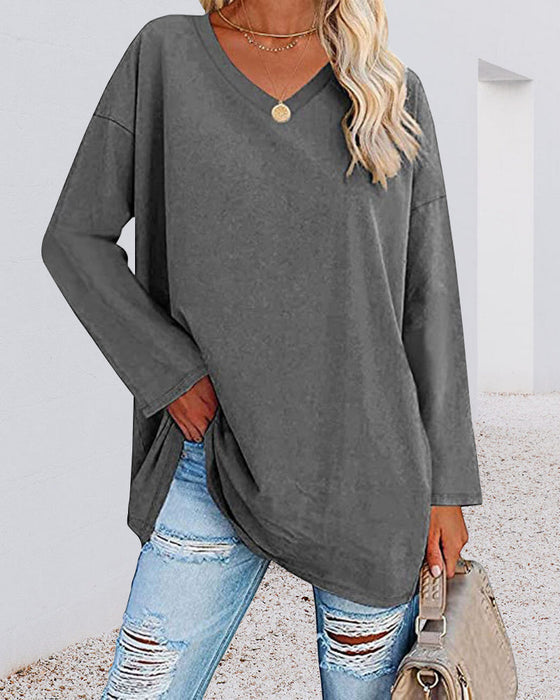 Bucket® | Women'S Blouse With Long Sleeves And V-Neck