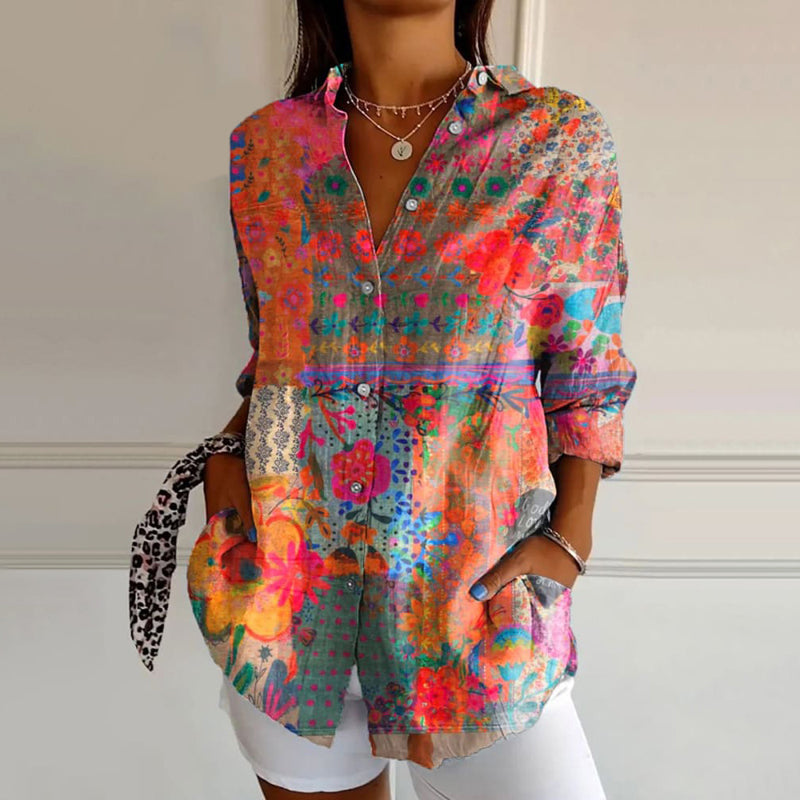 Dana® | Vintage floral print blouse