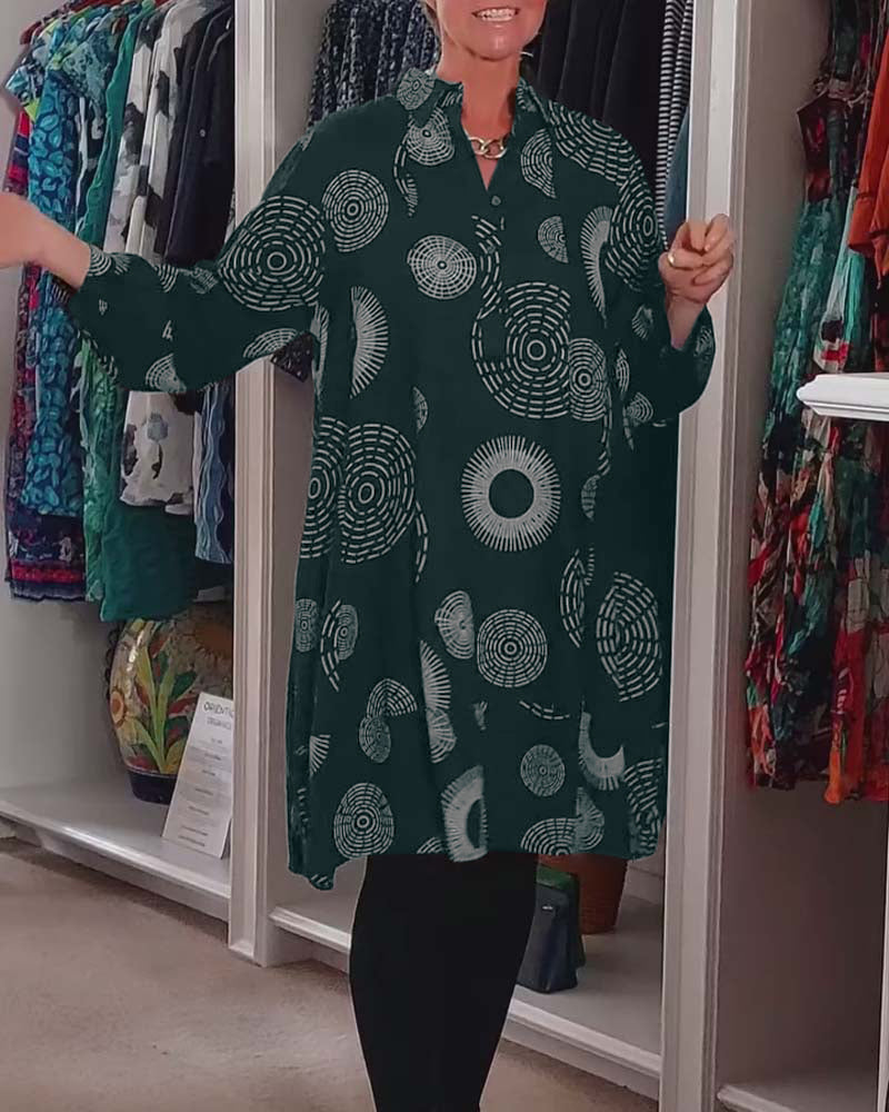 Berta | Casual dress with geometric print