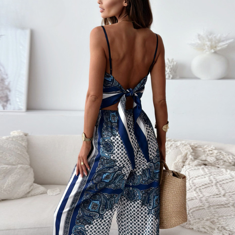 Dominique® | Backless top and pants set