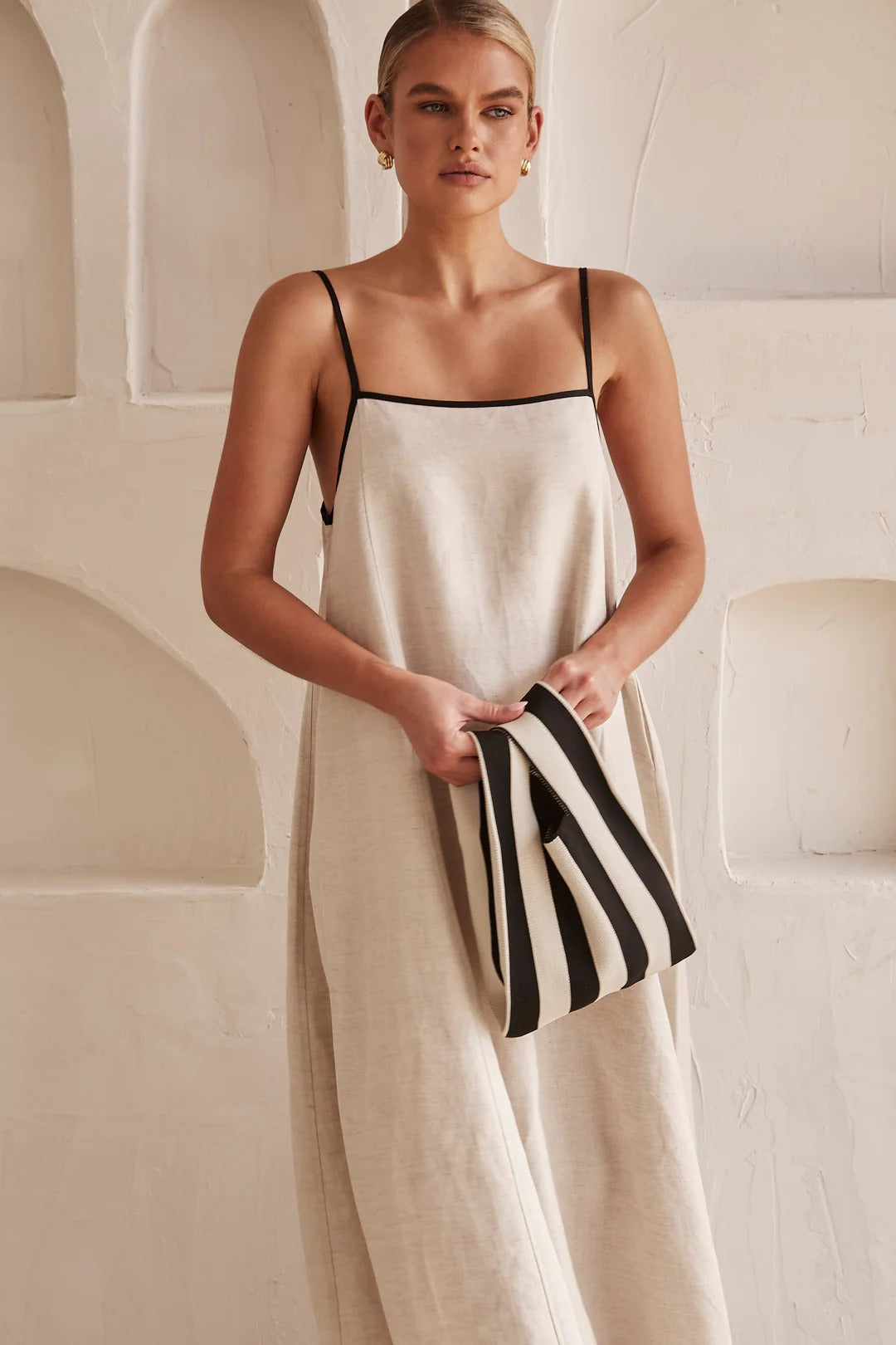 Charity® | Long contrasting linen dress