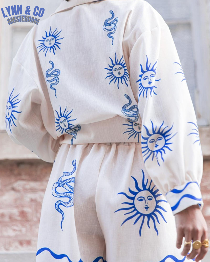 Celeste® | Elegant top with long sleeves and shorts