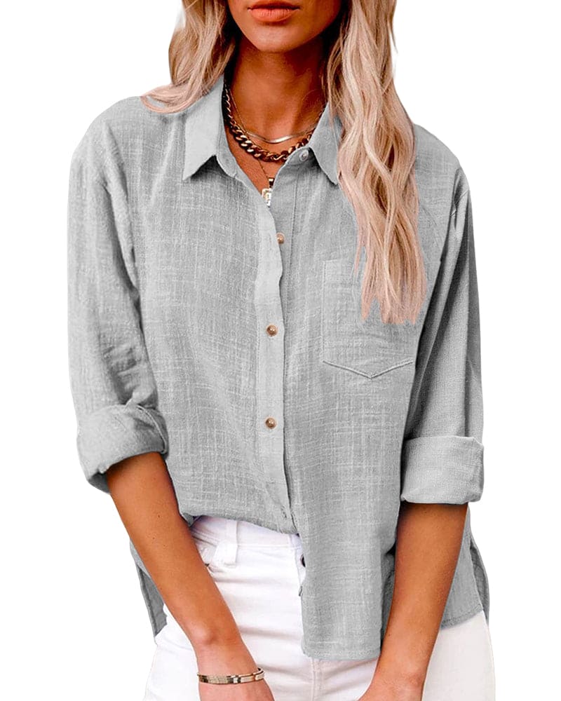 Bryatt® | Long Sleeve Linen Button Down Shirt For Women