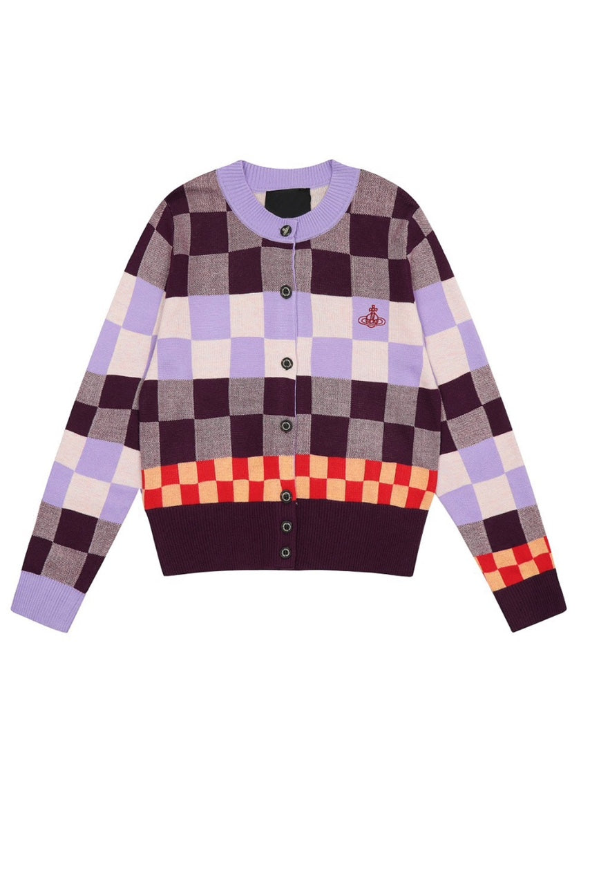 Anita® | Contrast checked knit cardigan