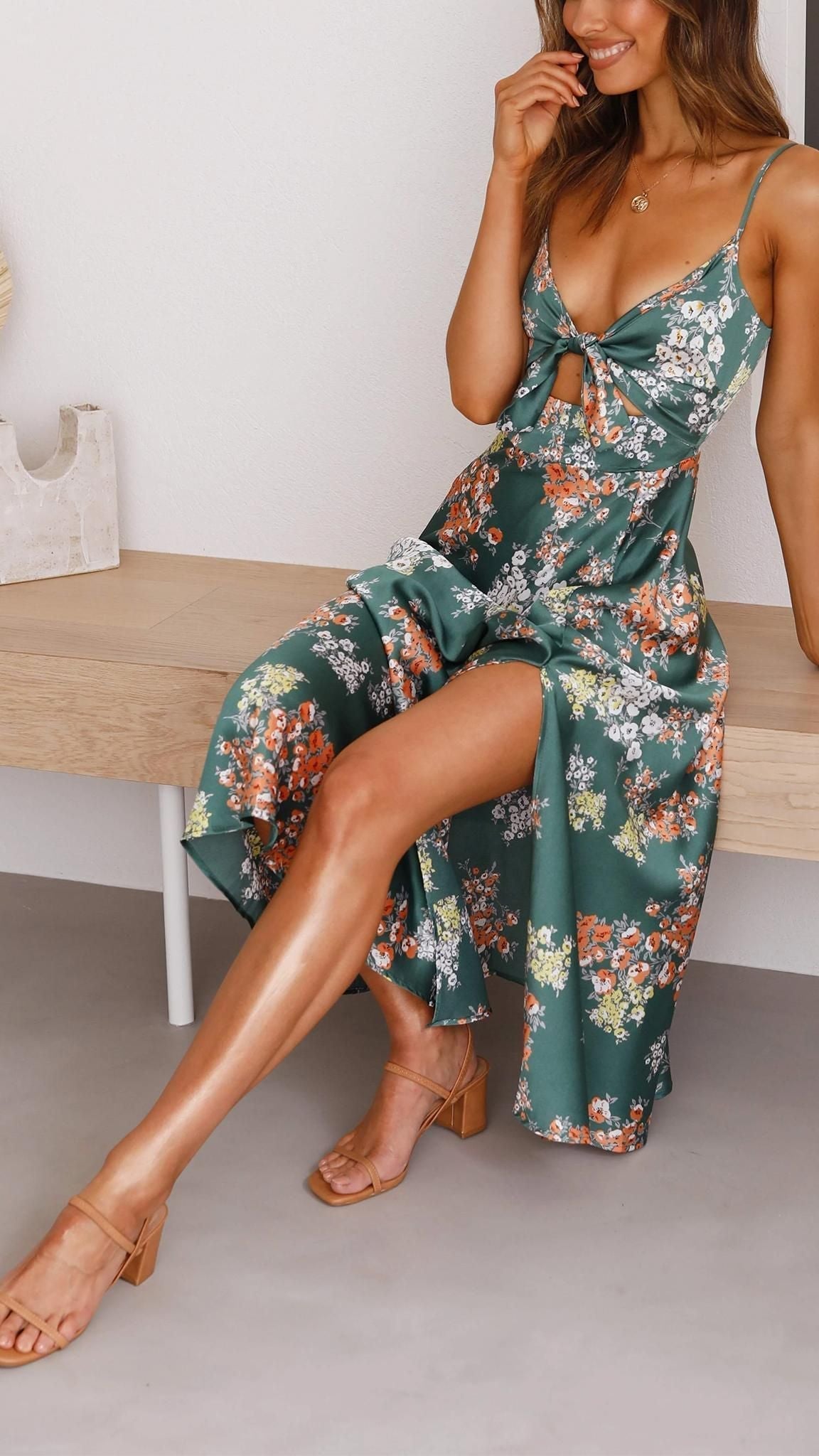 Celia® | Satin midi dress