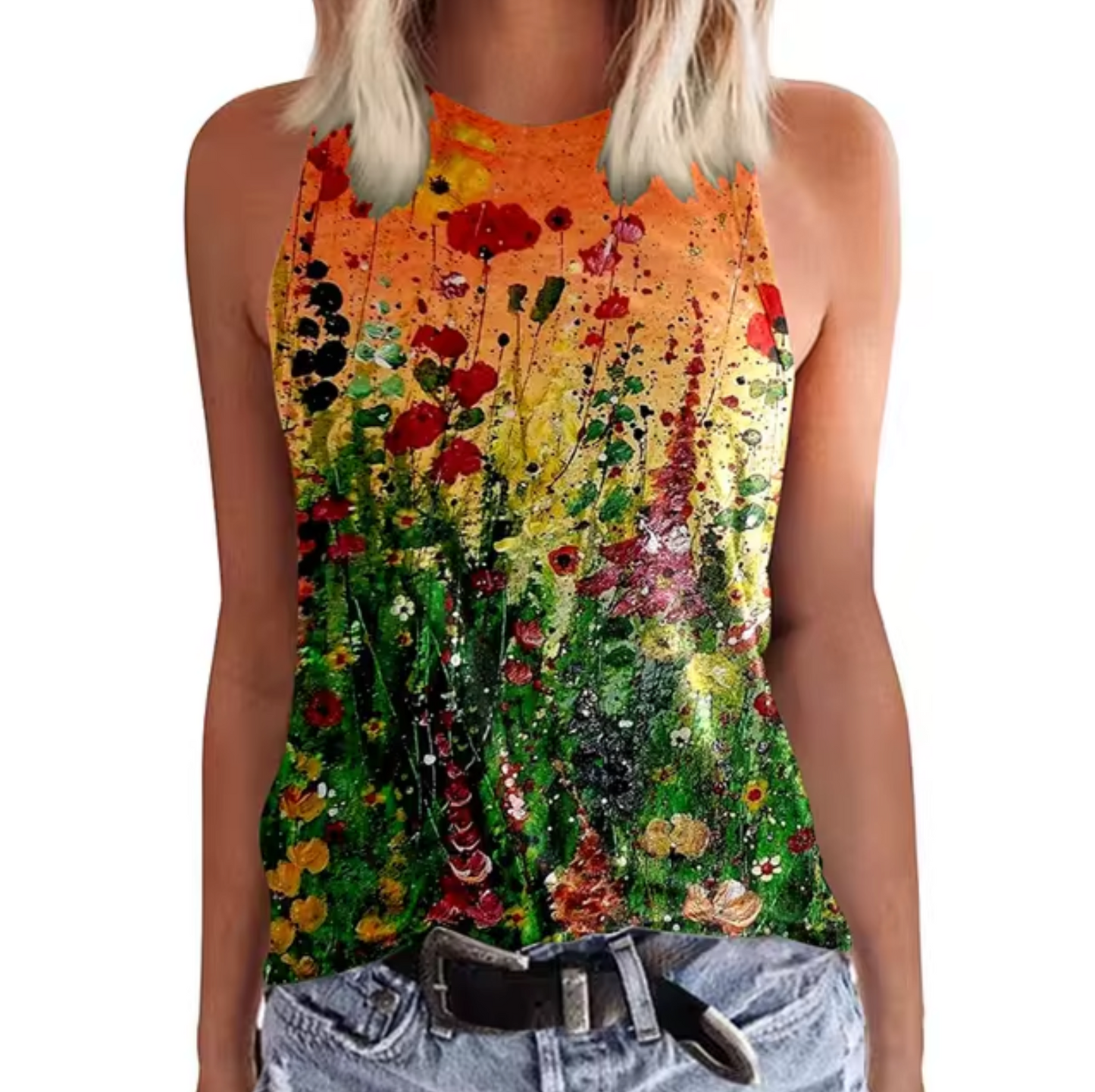 Camilla® | Sleeveless Top With Colorful Flowers