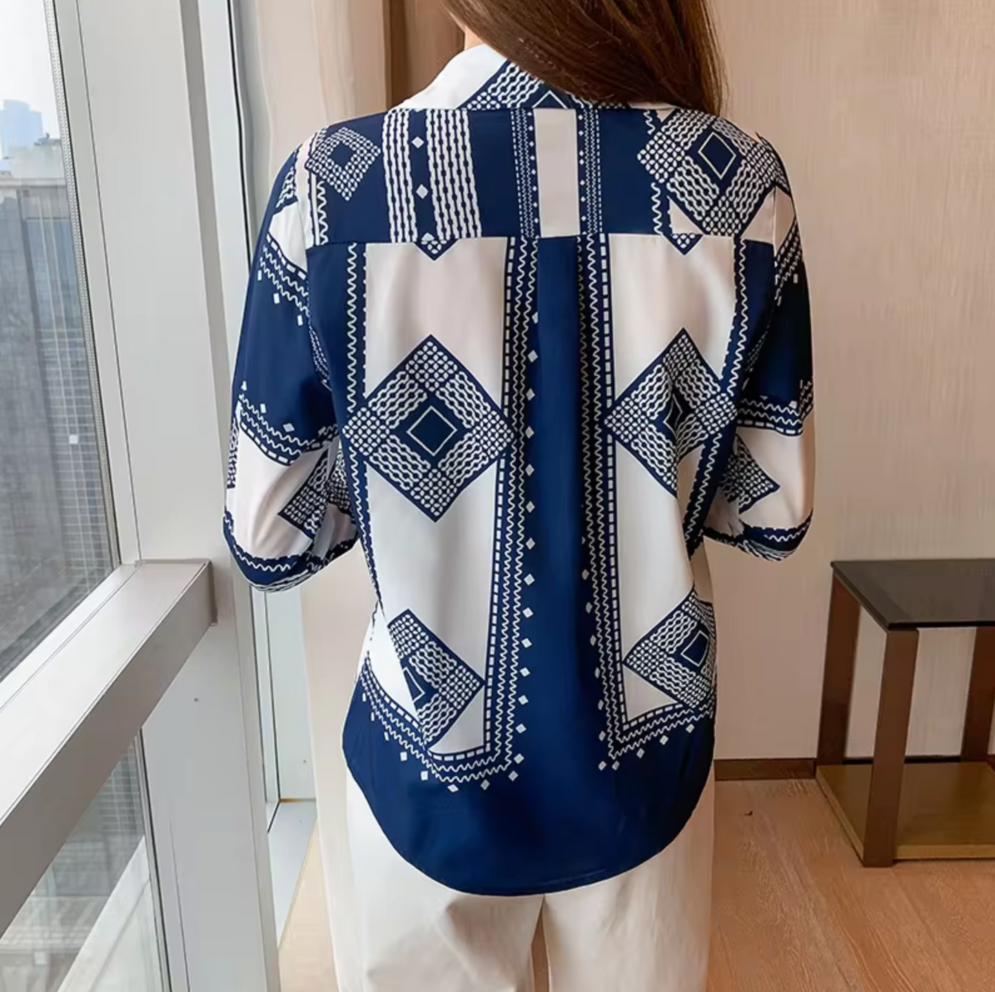 Danielle® | Geometric Print Blouse