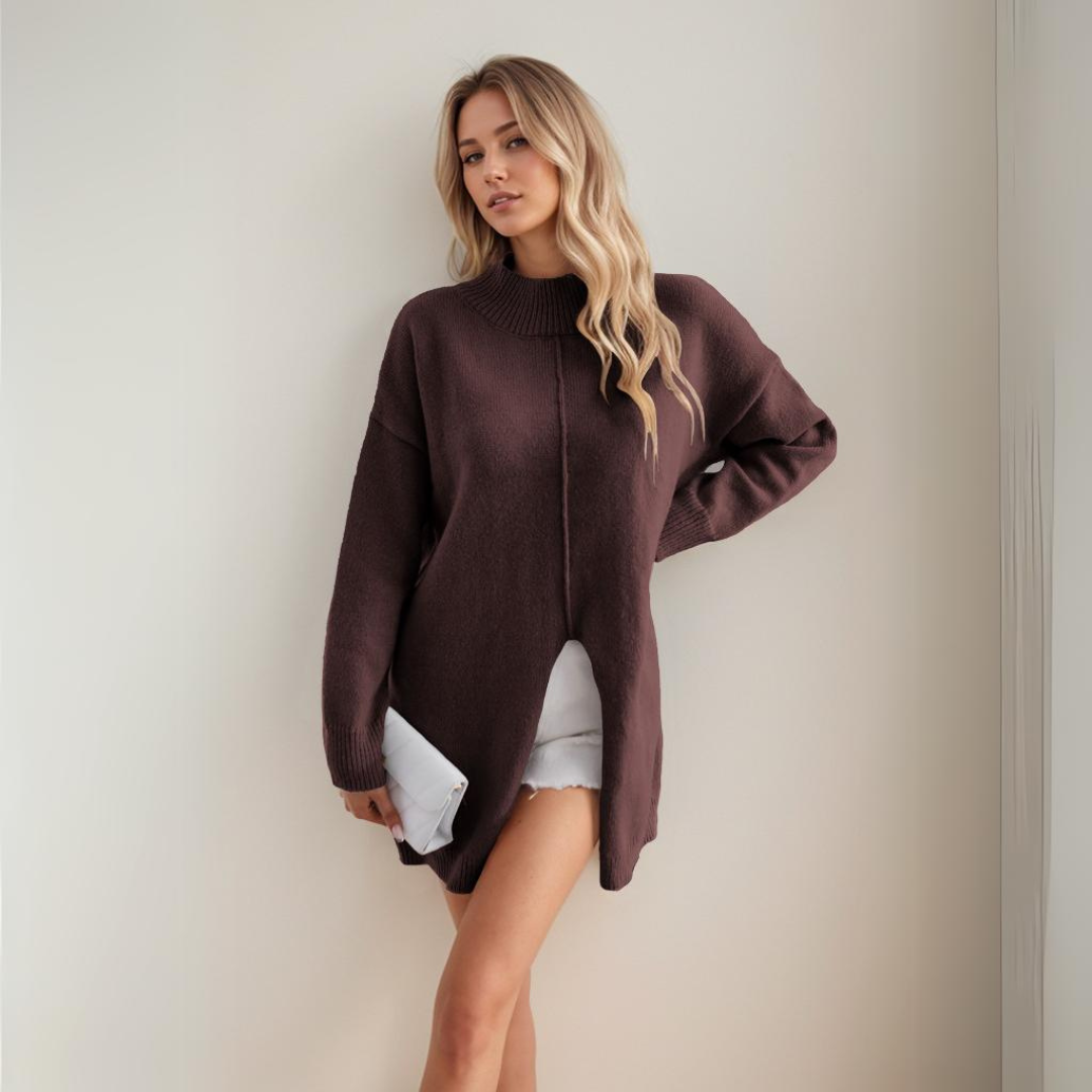 Concepcion® | Women's dress with a loose stand-up collar