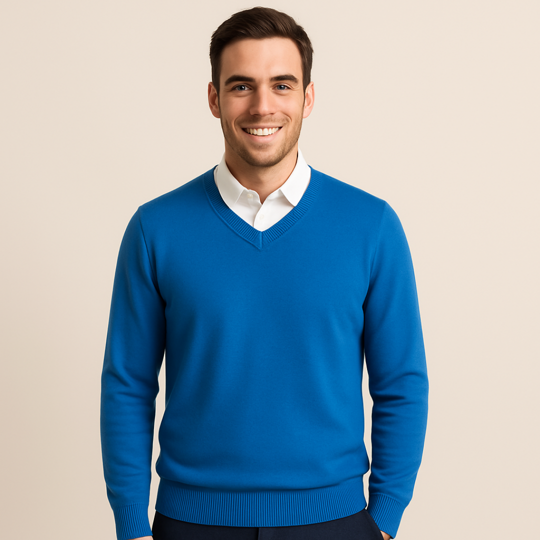David | Stylish Cotton V-Neck Sweater for Men