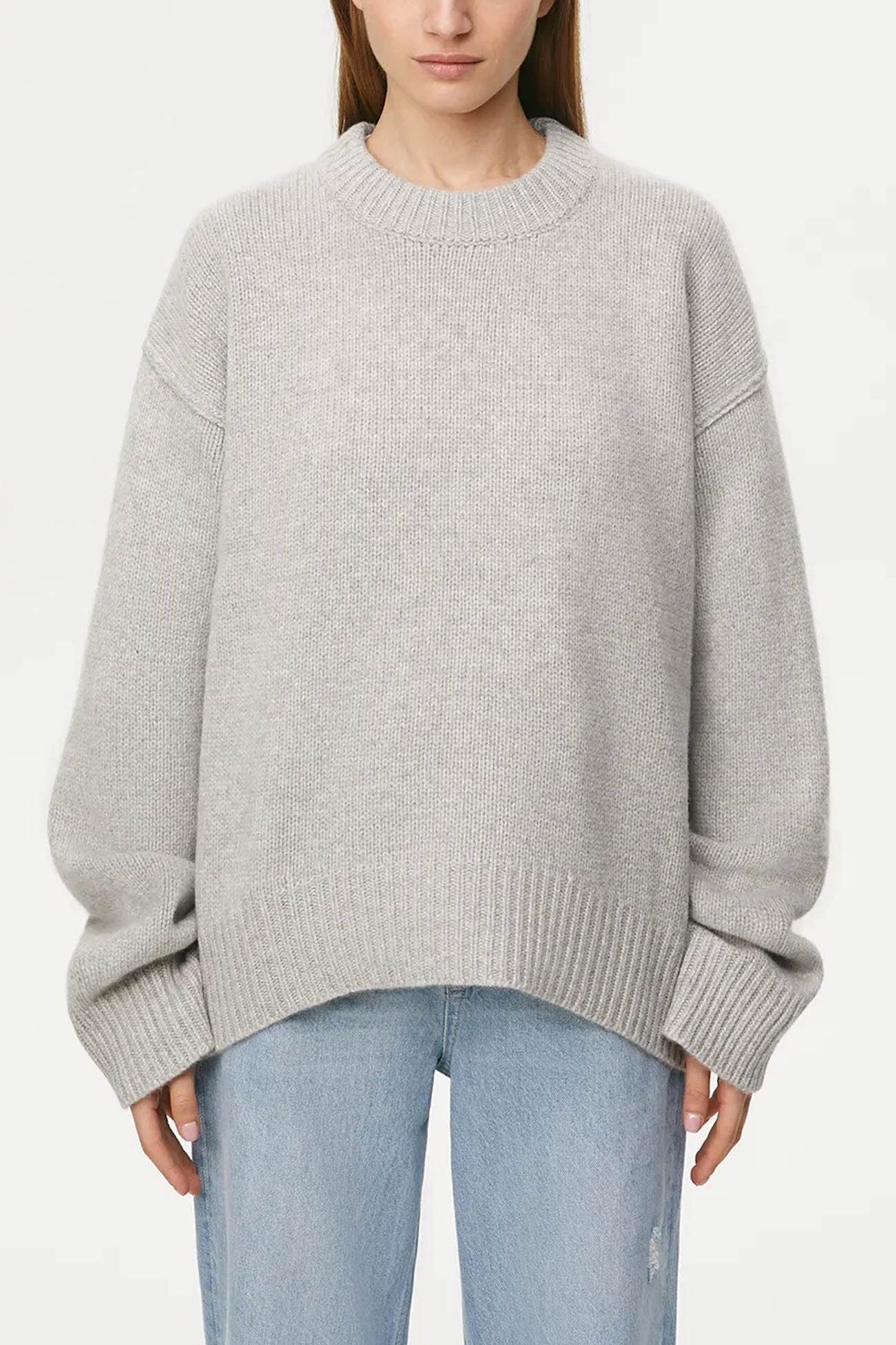 Carmen® | Round Neck Solid Color Pullover Sweater