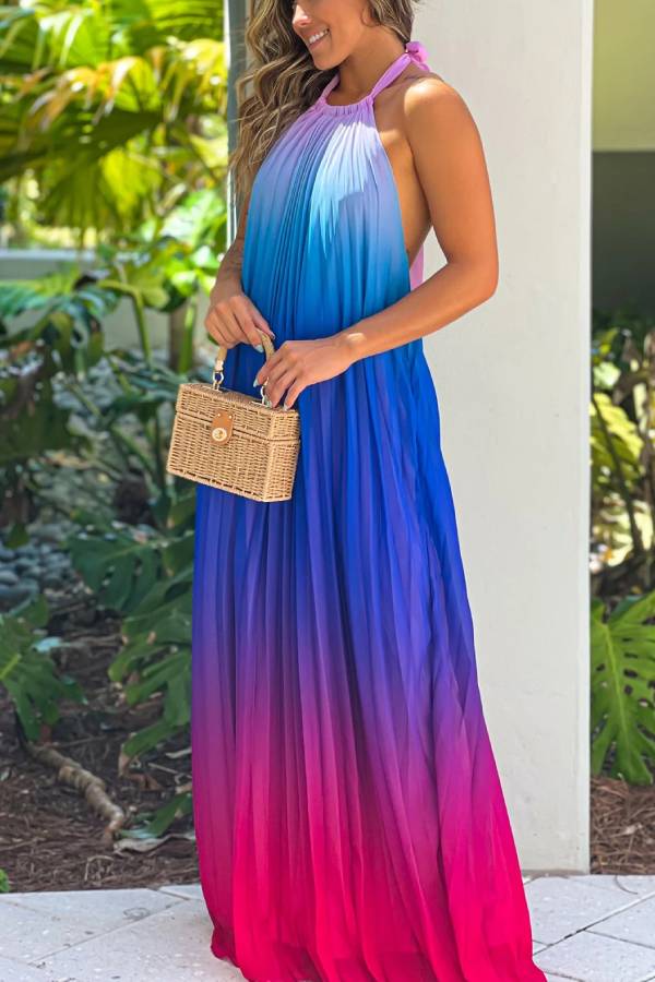 Carmen® | Pink and purple halter maxi dress