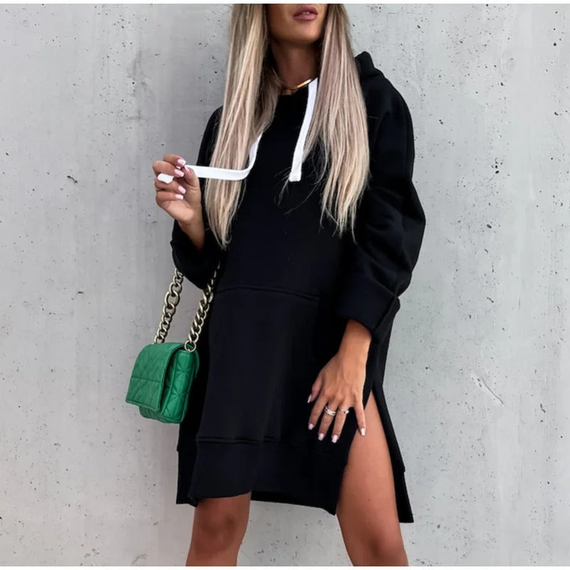 Edna | Oversized hooded dress with kangaroo pocket for women