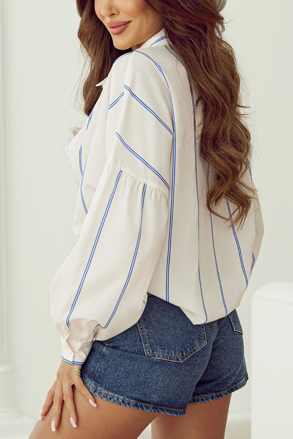 Bianca® | Striped, long-sleeved shirt with dropped shoulders