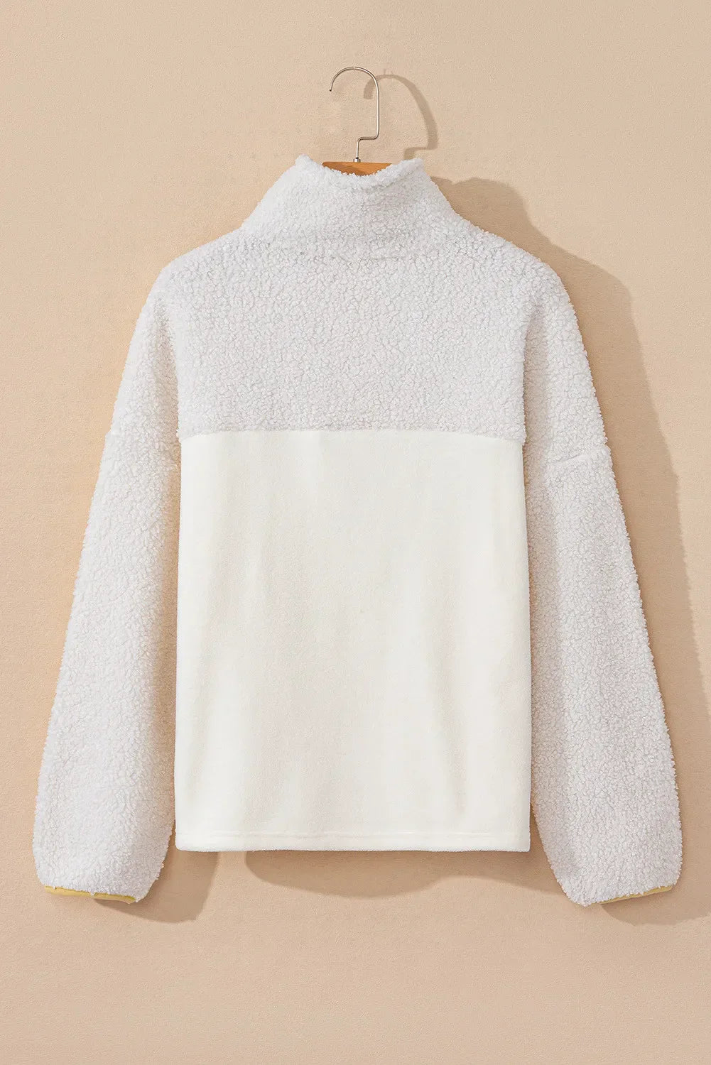 Cinthia® | Long sleeve sherpa sweatshirt with stand-up collar