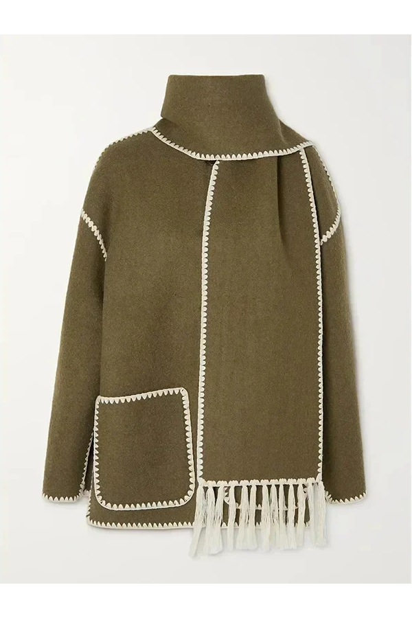 Bianca® | Scarf-Neckline Felt Woolen Coat