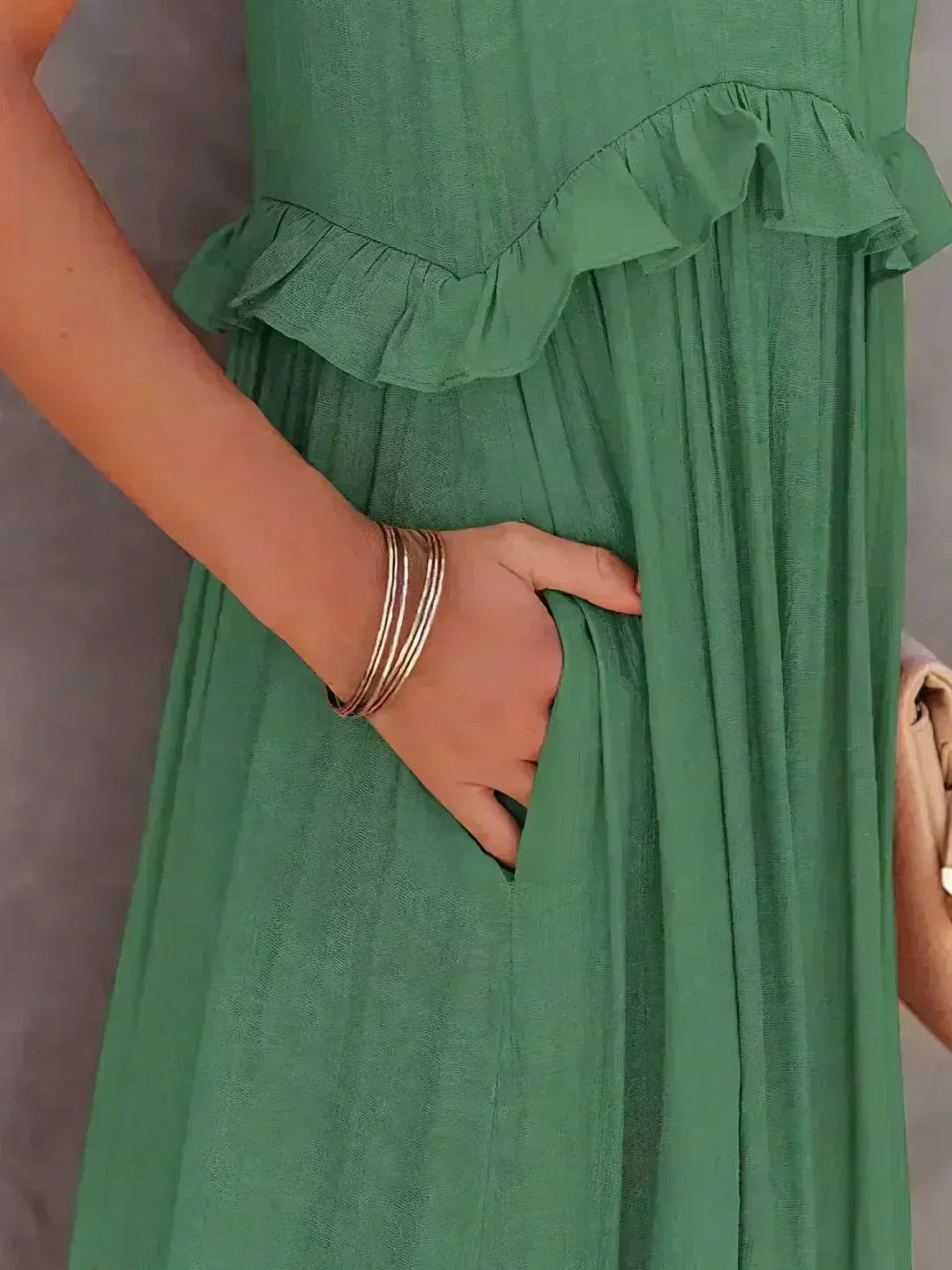 Molly | Elegant Sleeveless Ruffle Trim Dress for Women