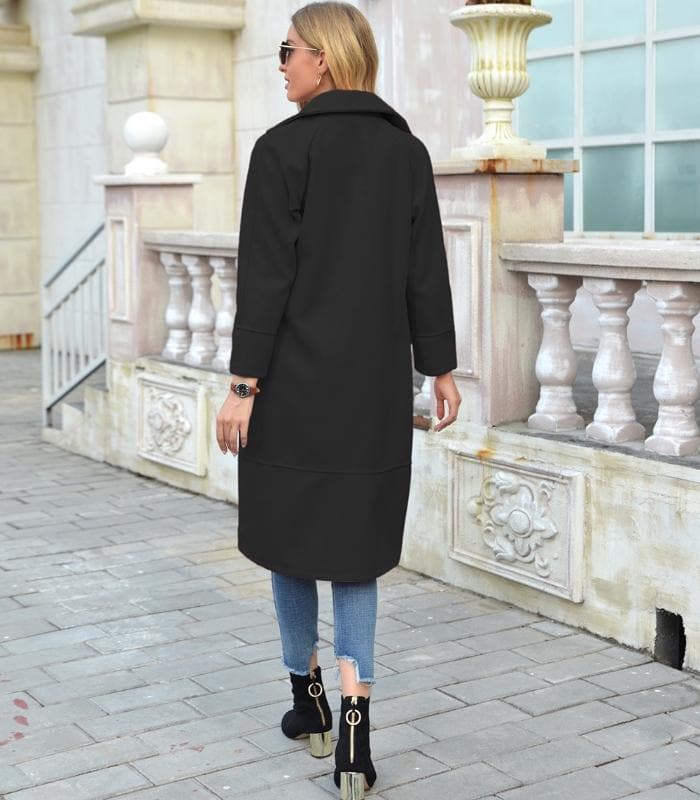 Women’s Overcoat – Tailored Fit – Double-Breasted Wool – Knee Length – Structured Design