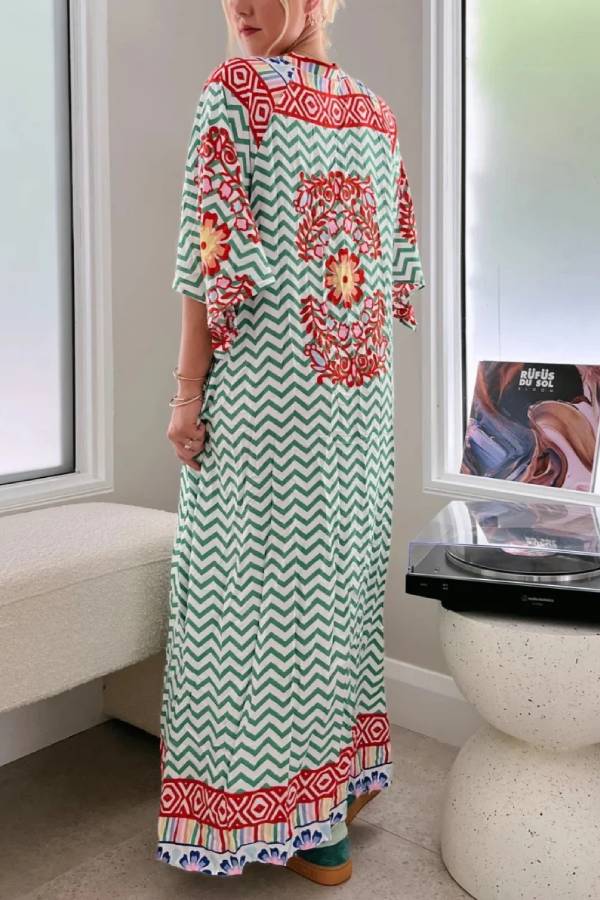 Amelia® | Forest wave totem print dress