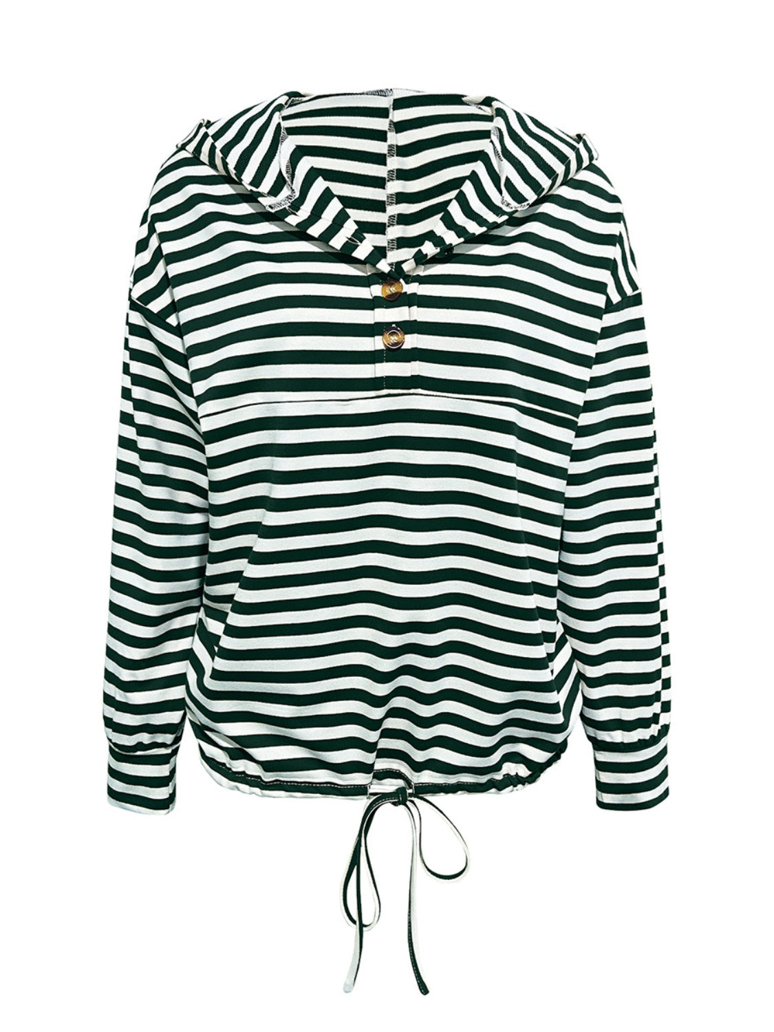 Eliana® | Striped drawstring hoodie with long sleeves