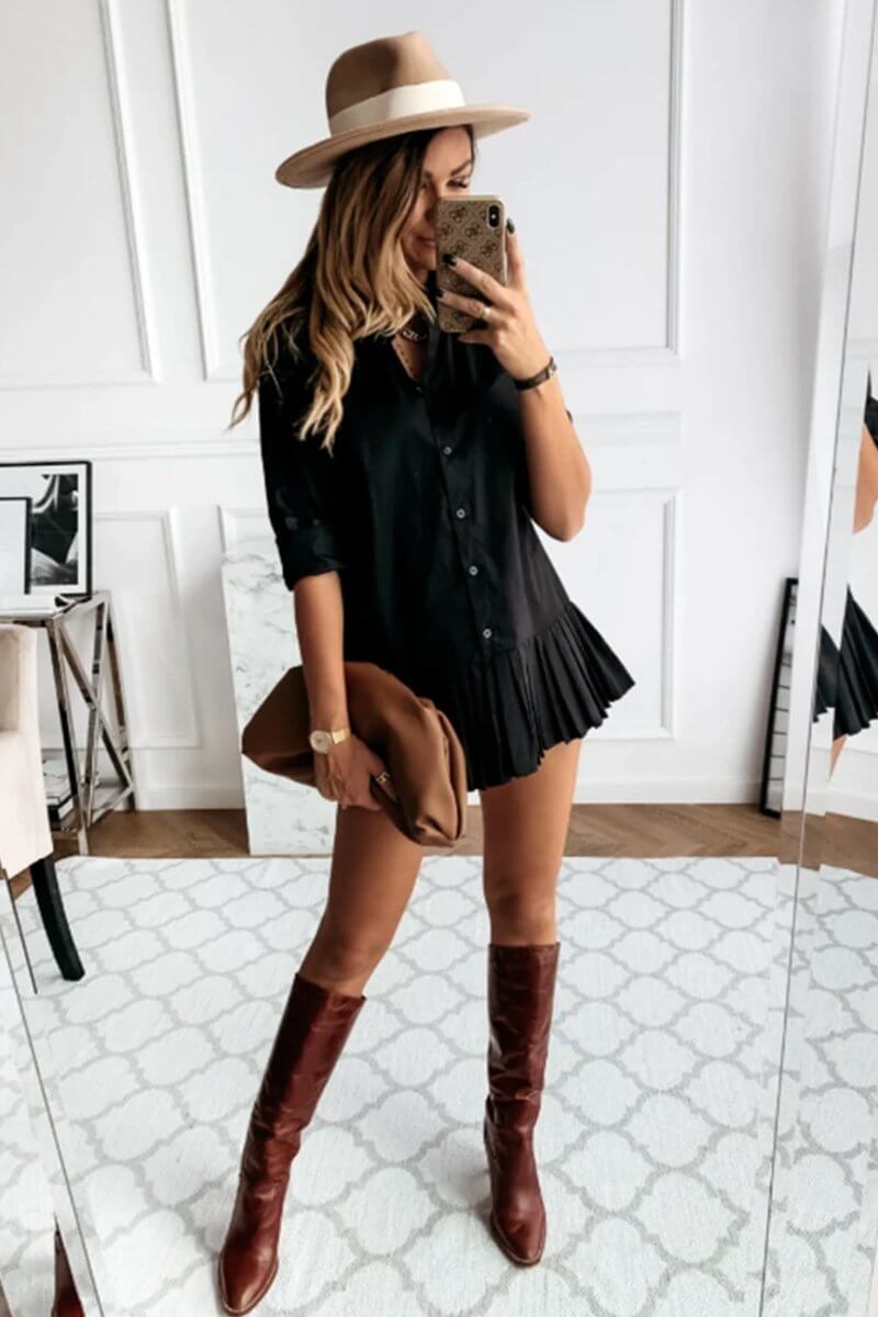 Ariadna® | Short, pleated shirt dress