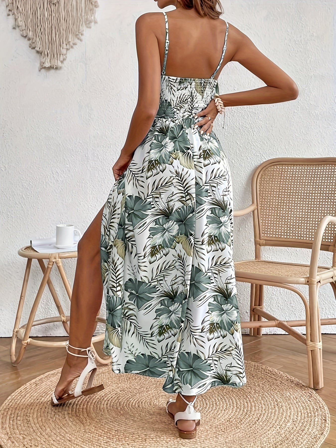 Elda® | Floral maxi dress with spaghetti straps