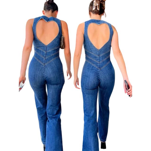 Alicia® | Retro Denim Jumpsuit With Zip