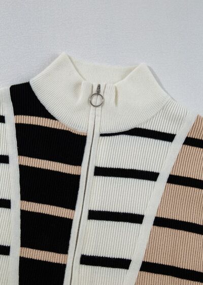 Dalia® | Striped half zip sweater vest