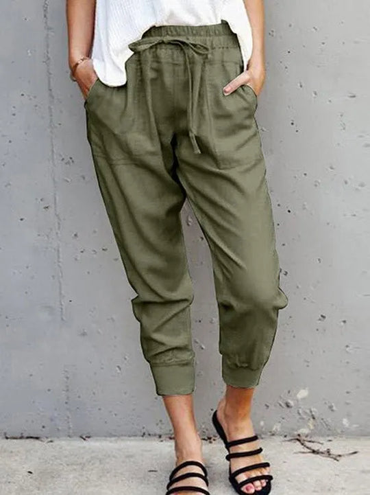 Beatriz® | Lightweight Cotton Blend Linen Trousers For Women