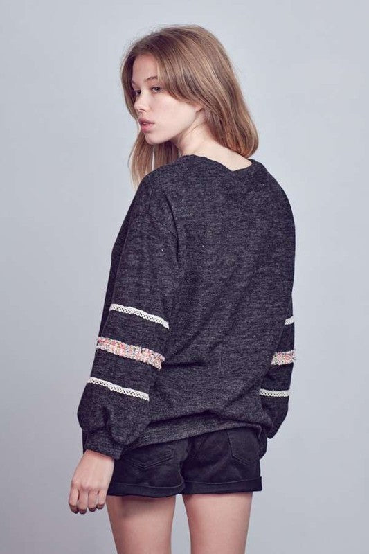Aurora® | SLEEVES WITH TWEED TRIM TUNIC