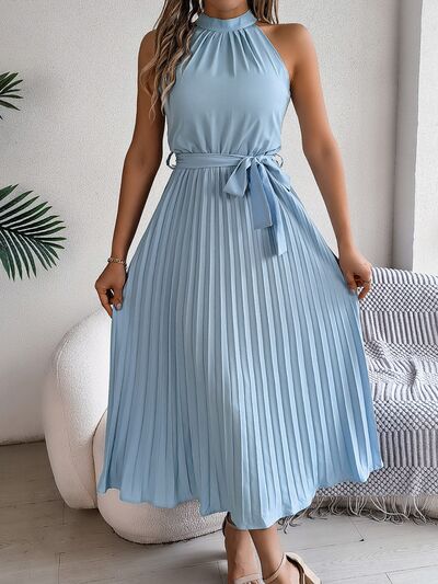 Amelie® | Greek pleated dress with tie waist