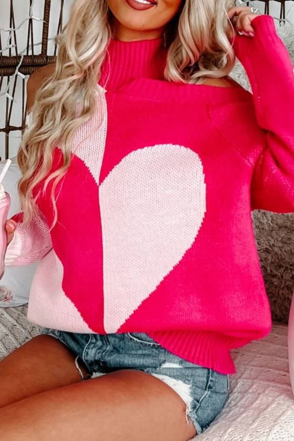 Cora® | Turtleneck sweater with turtleneck and cold shoulders for Valentine's Day