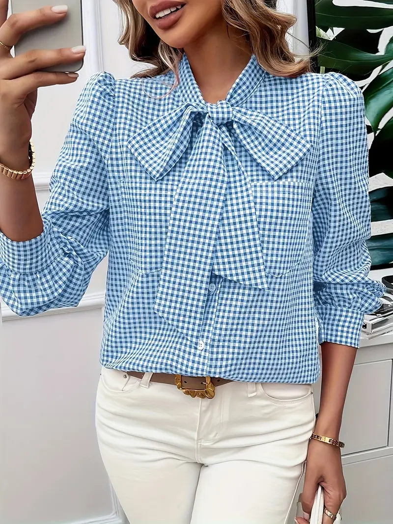 Allegra® | Cotton Blouse With Bow Tie