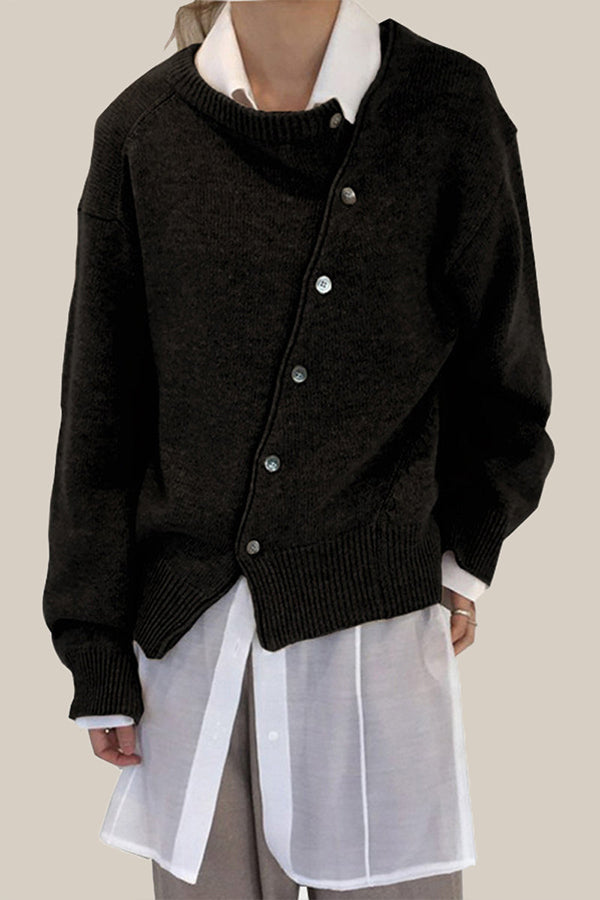 Cinthia® | Casual Solid Make Old Buttons O Neck Outerwear