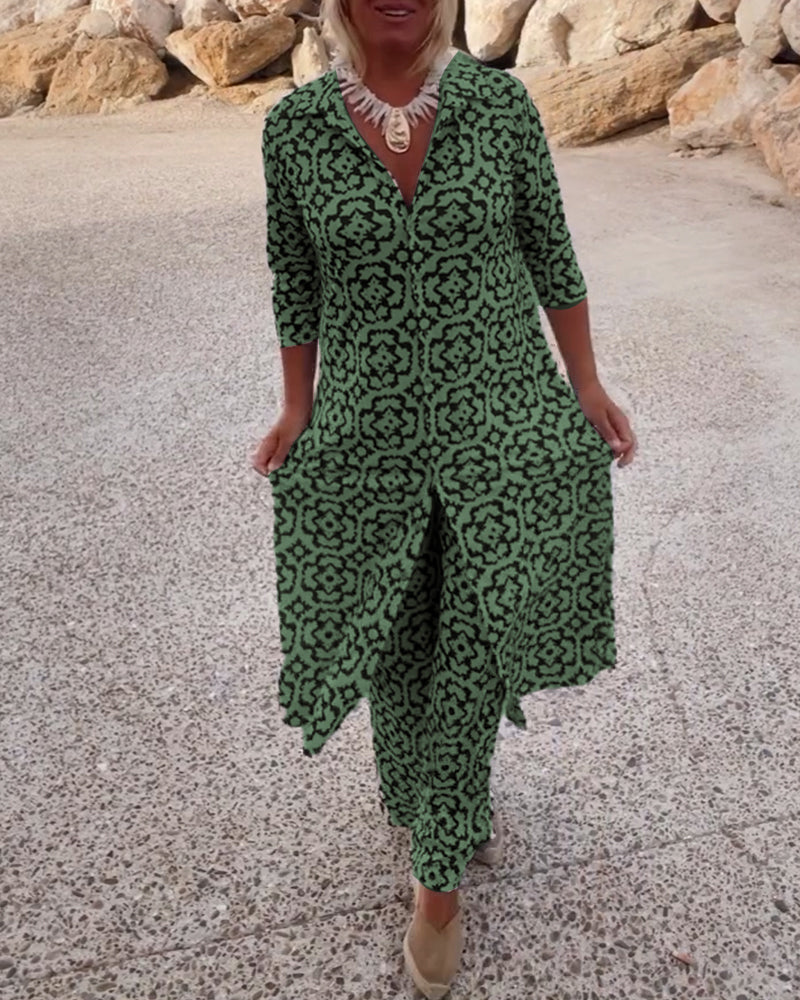 Michelle | Elegant Printed Two-Piece Set for Everyday Style